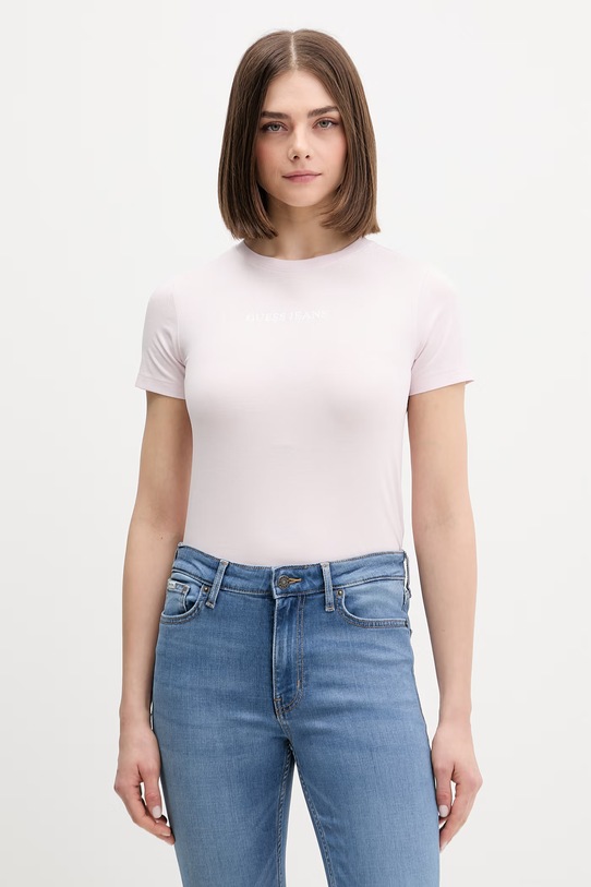Guess Jeans t-shirt różowy W4YI01.J1314