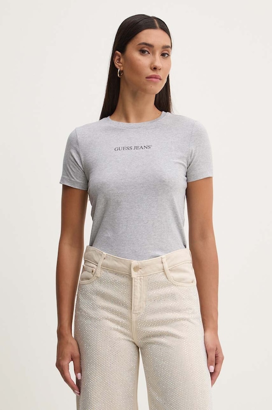 Guess Jeans t-shirt z elastanem szary W4YI01.J1314