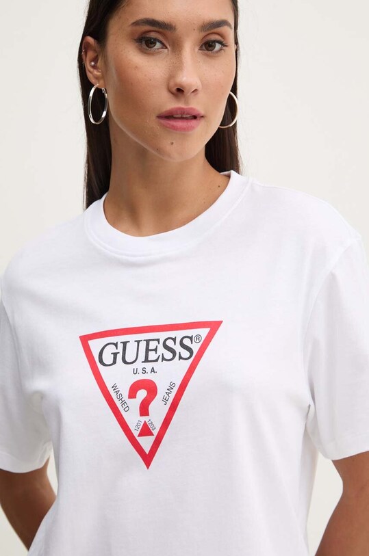 Хлопковая футболка Guess Jeans белый W4YI73.K8HM0