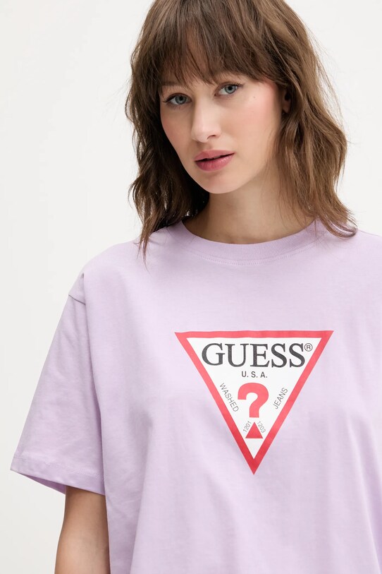 Îmbrăcăminte Guess Jeans tricou din bumbac W4YI73.K8HM0 violet