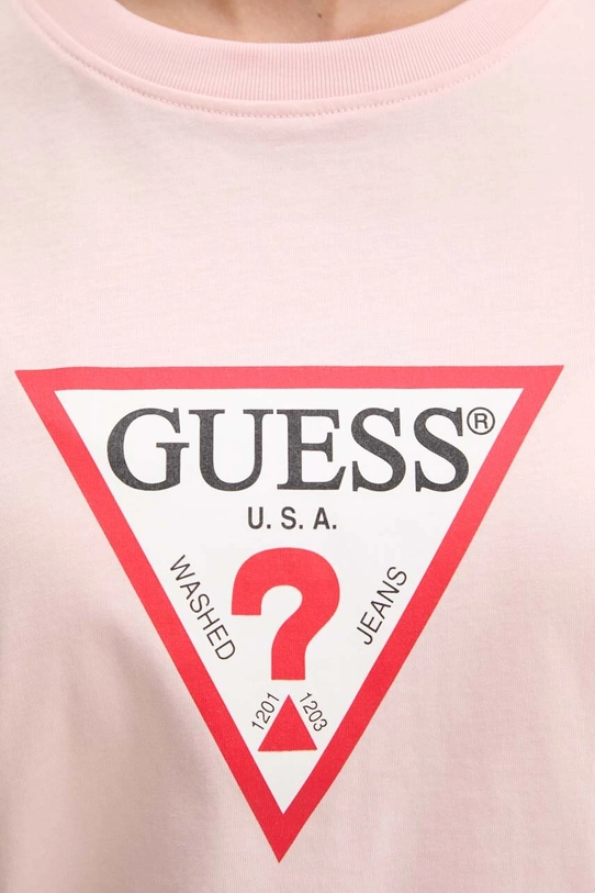 Pamučna majica Guess Jeans W4YI73.K8HM0 roza