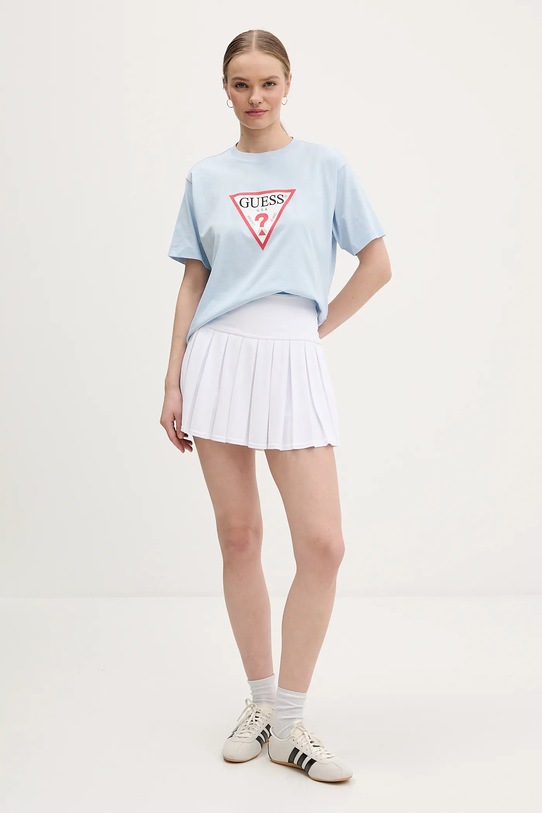 Guess Jeans t-shirt bawełniany W4YI73.K8HM0 niebieski AW25