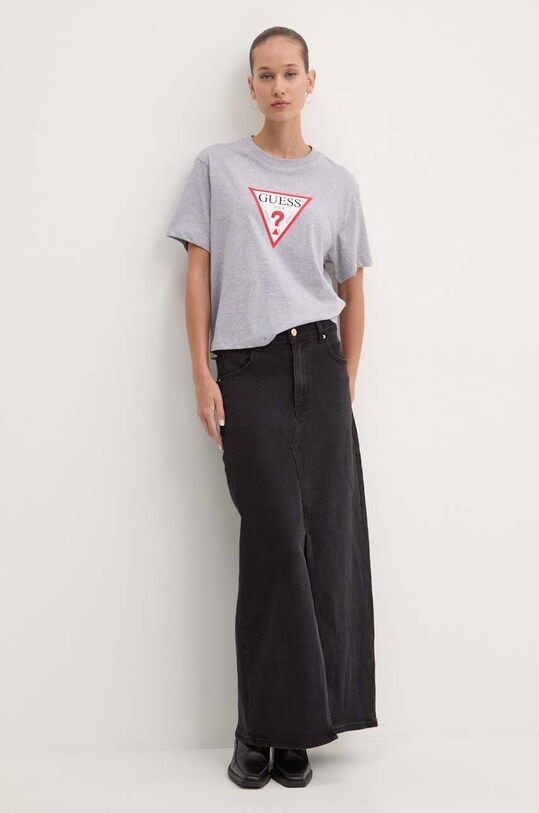 Guess Jeans t-shirt bawełniany W4YI73.K8HM0 szary SS25