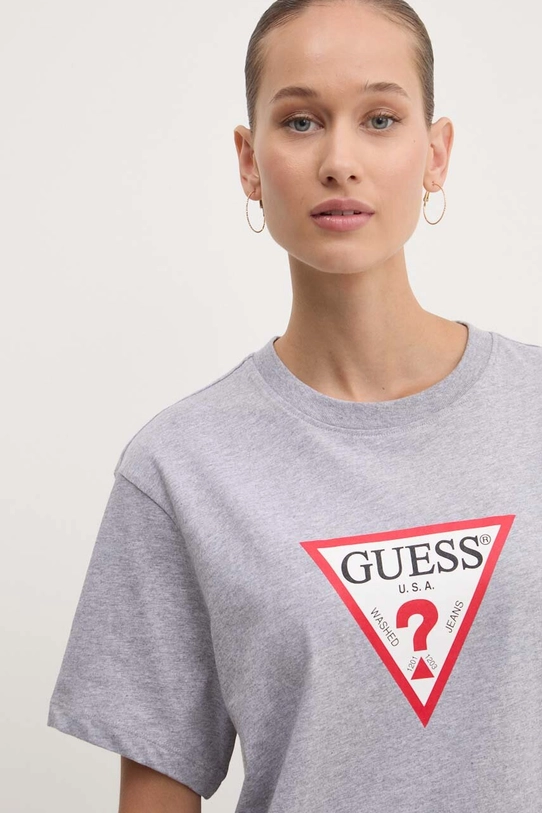 Хлопковая футболка Guess Jeans серый W4YI73.K8HM0