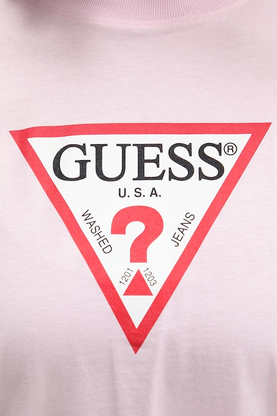 Guess Jeans t-shirt bawełniany W4YI76.K8HM0 różowy