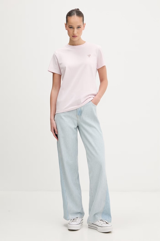 Kratka majica Guess Jeans W4YI10.J1314 roza SS26