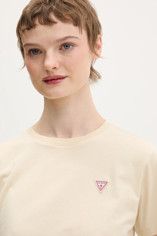 Majica kratkih rukava Guess Jeans bež W4YI10.J1314