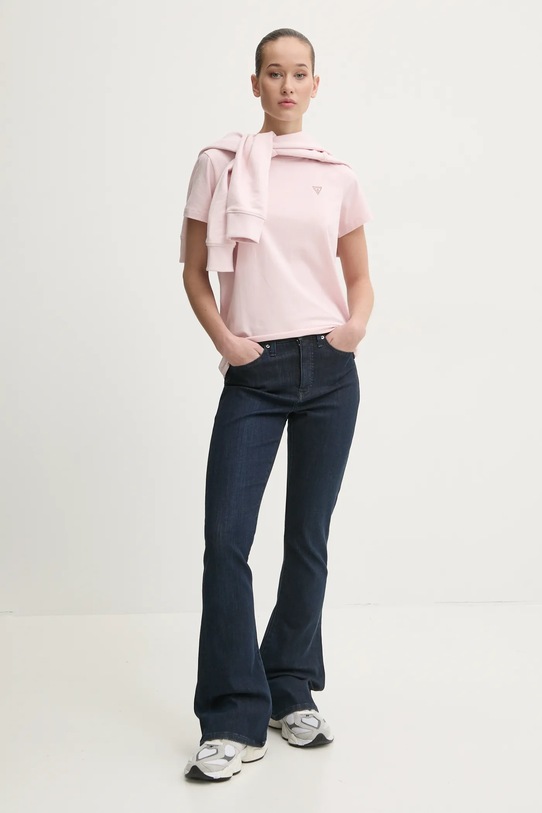 Μπλουζάκι Guess Jeans W4YI10.J1314 ροζ SS25
