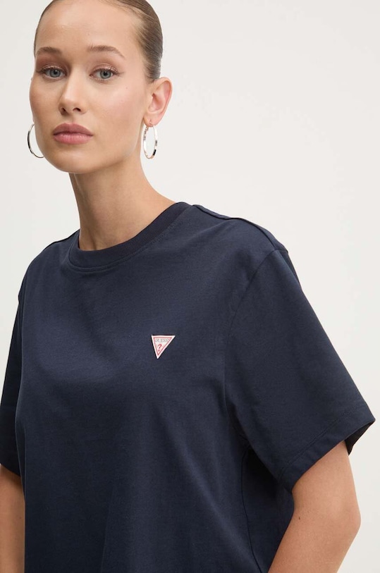 Βαμβακερό μπλουζάκι Guess Jeans σκούρο μπλε W4YI05.K8HM0
