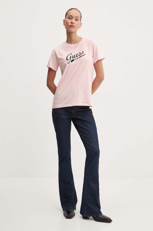 Guess Jeans t-shirt W4YI13.J1314 różowy AW24