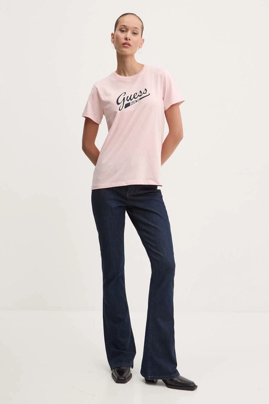 Футболка Guess Jeans W4YI13.J1314 розовый AW24