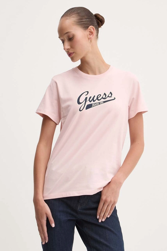 Guess Jeans t-shirt różowy W4YI13.J1314