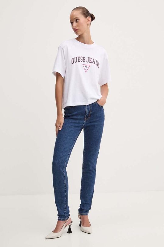 Бавовняна футболка Guess Jeans W4YI06.K8HM0 білий AW24