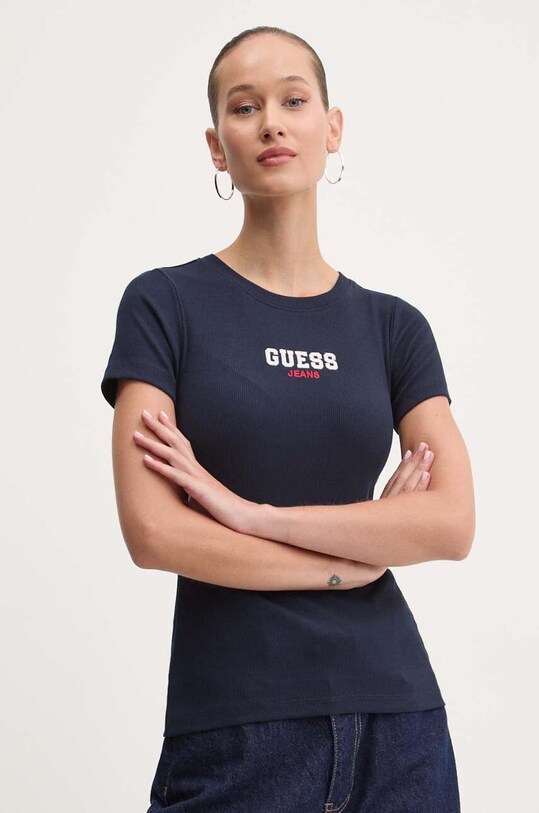 Guess Jeans t-shirt aplikacja granatowy W4YI64.KA0H1