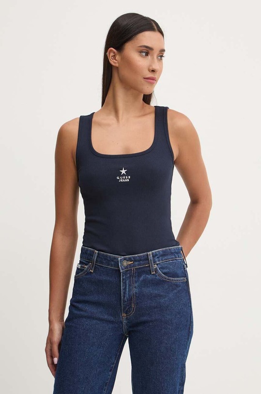 Guess Jeans top aplikacja granatowy W4YP48.KA0H1