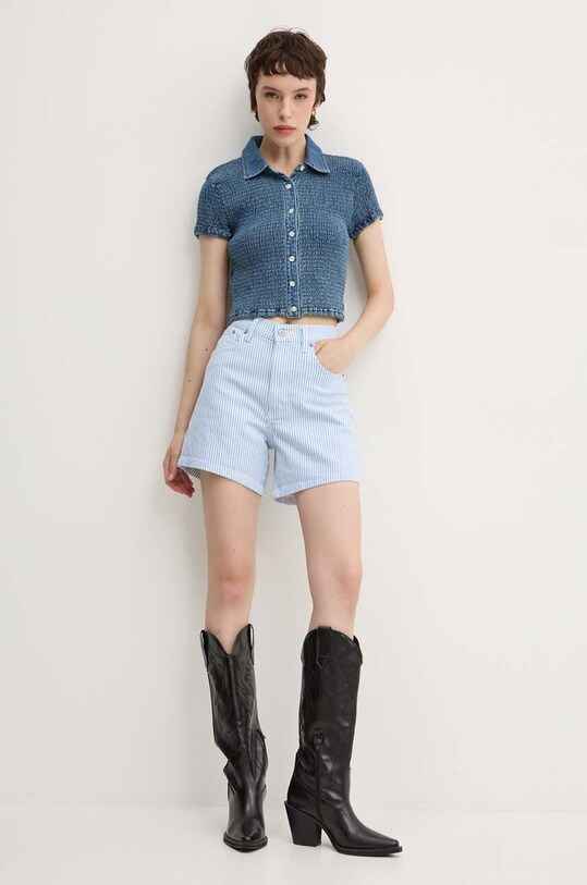 Guess Originals camicia di jeans W4YG63.D5960 blu AW24