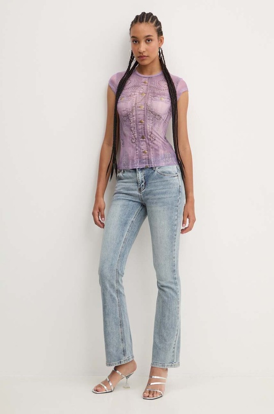 Tričko Guess Originals W4YP19.KBBF0 fialová AW24