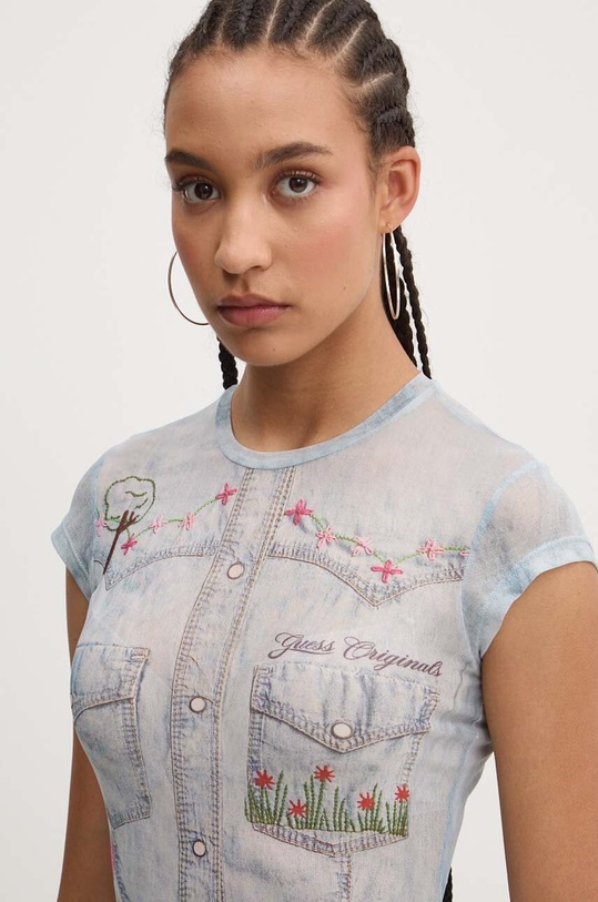 Tričko Guess Originals modrá W4YP20.KBBF0