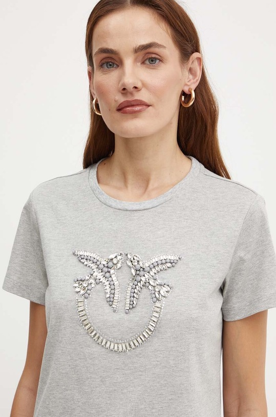 Pinko t-shirt bawełniany szary 100535.A24E