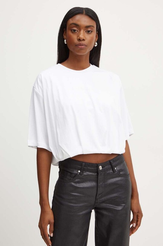 Pinko t-shirt bawełniany aplikacja biały 104206.A251