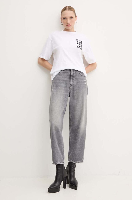 Bavlněné tričko Pinko 104043.A23D bílá AW24