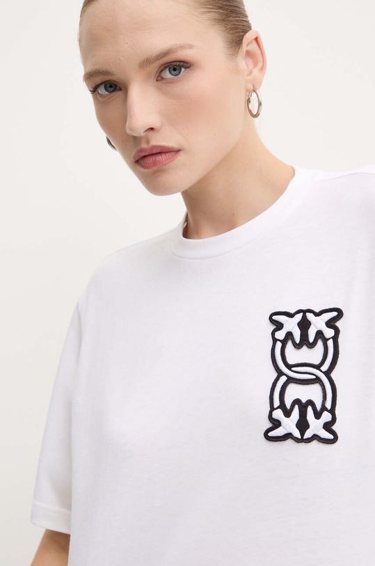 Bavlněné tričko Pinko bílá 104043.A23D