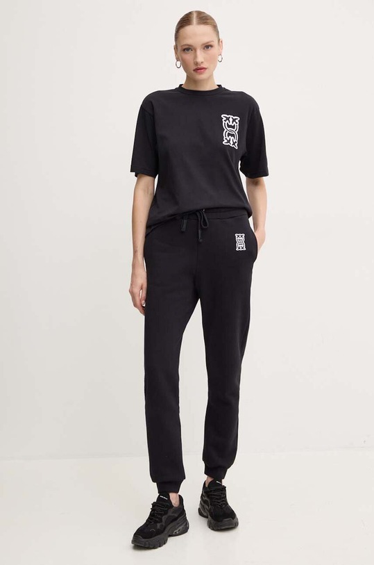 Bavlněné tričko Pinko 104043.A23D černá AW24