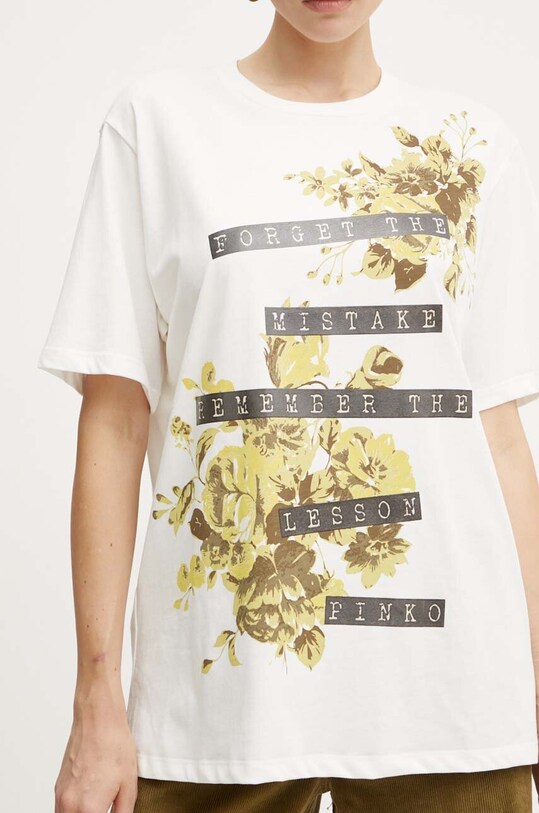 Pinko t-shirt bawełniany 101704.A255 biały