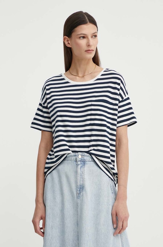 Bavlněné tričko Marc O'Polo DENIM pruhy námořnická modř 5000005152