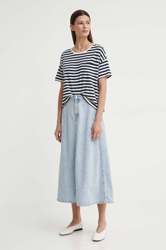 Bavlněné tričko Marc O'Polo DENIM 5000005152 námořnická modř AW24