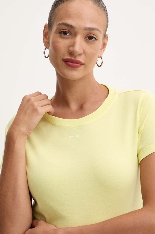 Бавовняна футболка Pinko 100373.A228 жовтий AW24