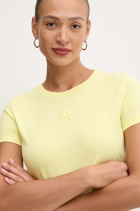 Хлопковая футболка Pinko 100355.A227 жёлтый AW24