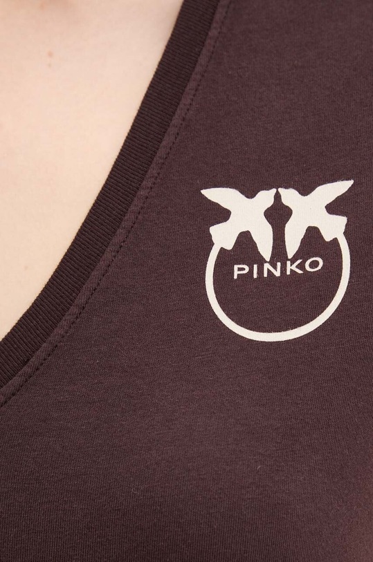 Pinko tricou din bumbac 102950.A228 maro