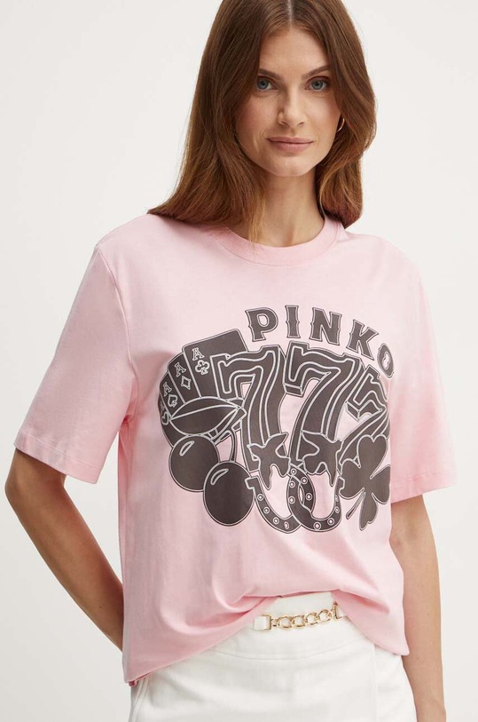 Pinko t-shirt bawełniany różowy 101704.A240