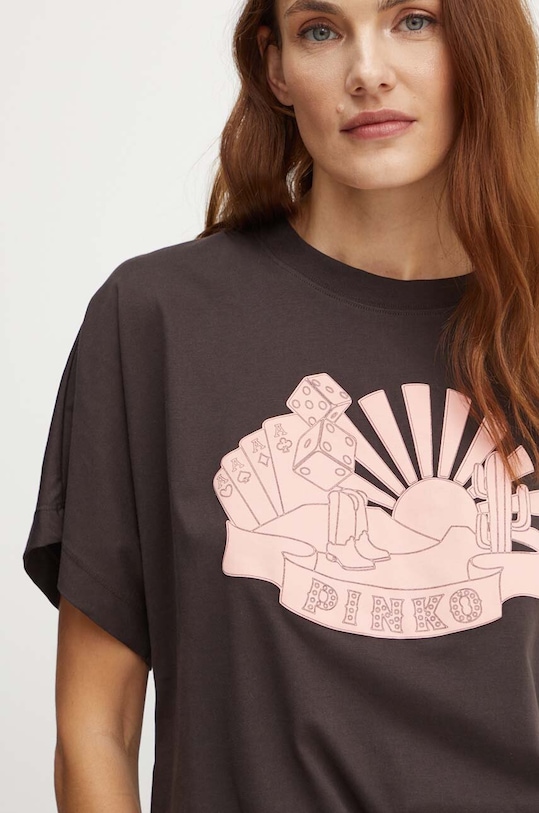 Бавовняна футболка Pinko коричневий 103993.A23Z
