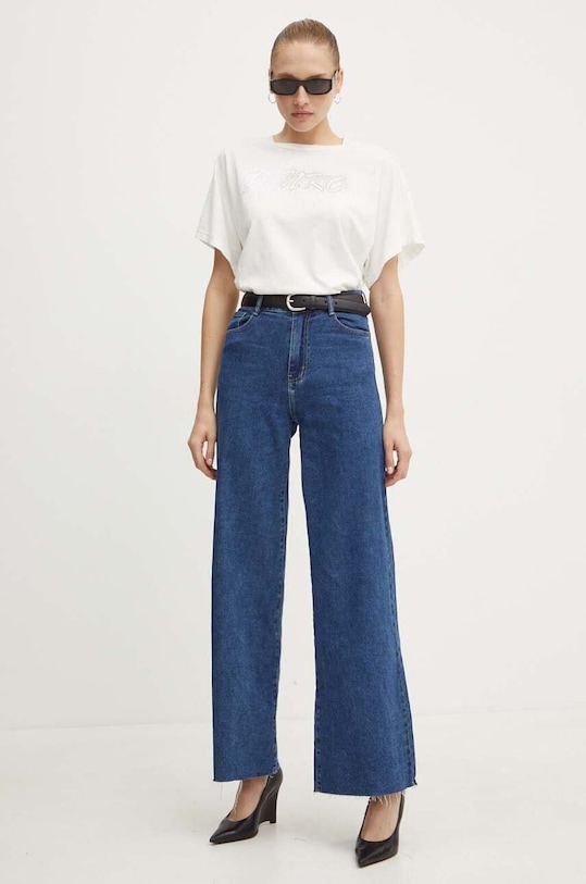 Pinko t-shirt bawełniany 103993.A231 biały AW24