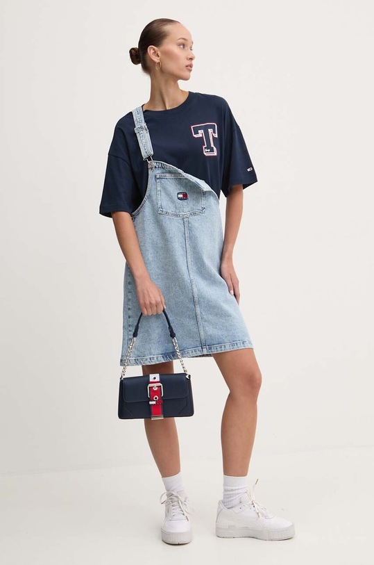 Tommy Jeans t-shirt bawełniany DW0DW18656 granatowy AW24