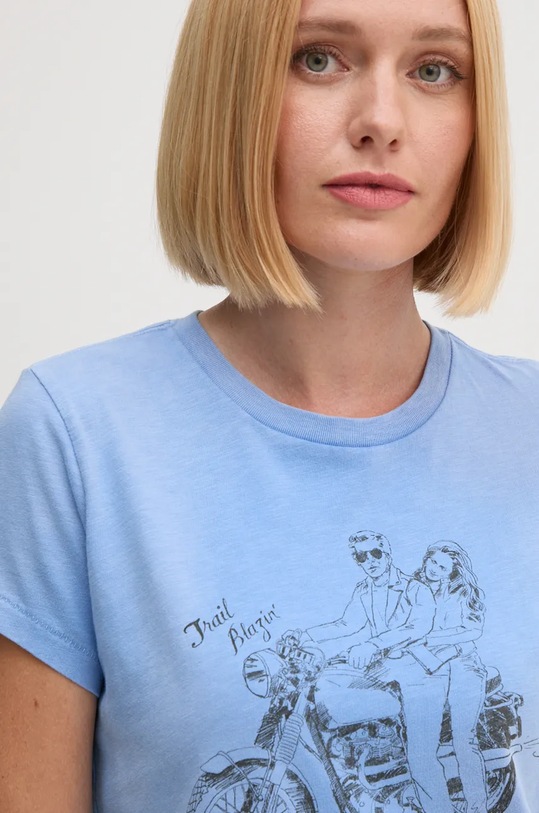 Bavlněné tričko Polo Ralph Lauren modrá 211941184