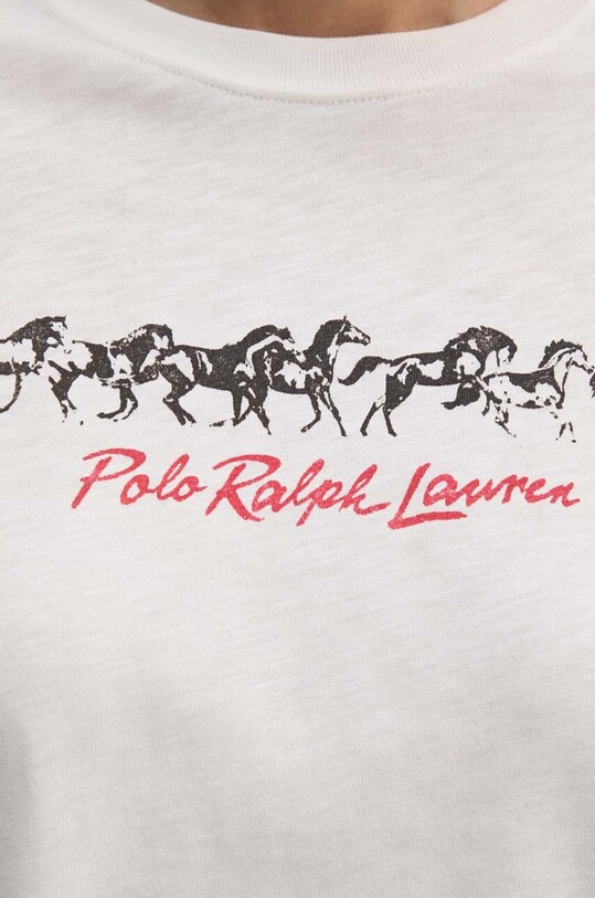 Хлопковая футболка Polo Ralph Lauren 211941186 бежевый