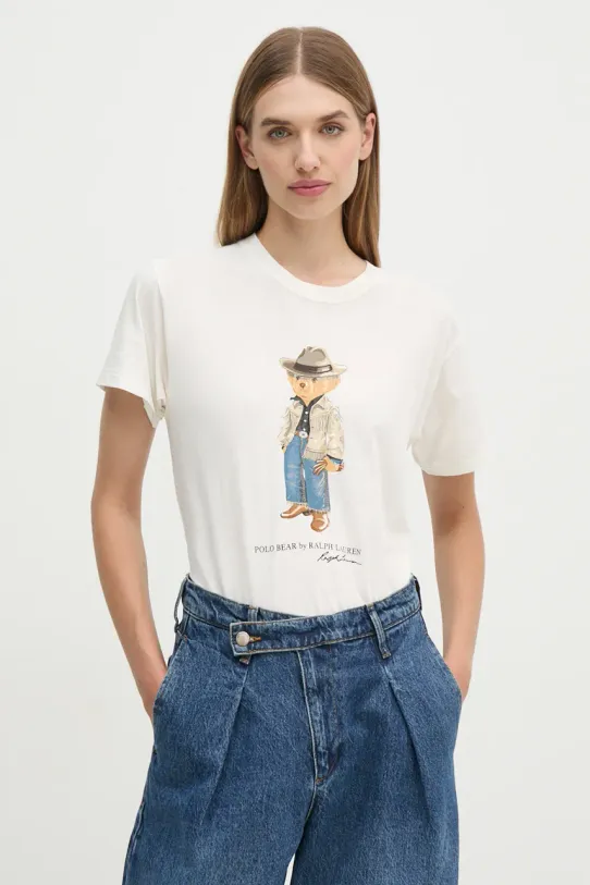 Polo Ralph Lauren t-shirt bawełniany nadruk biały 211941187