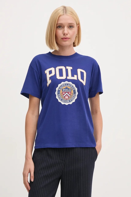 Bavlněné tričko Polo Ralph Lauren modrá 211941206