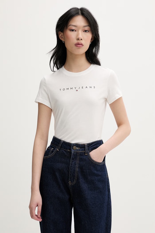 Tommy Jeans tričko dámske bavlnené biela DW0DW18398