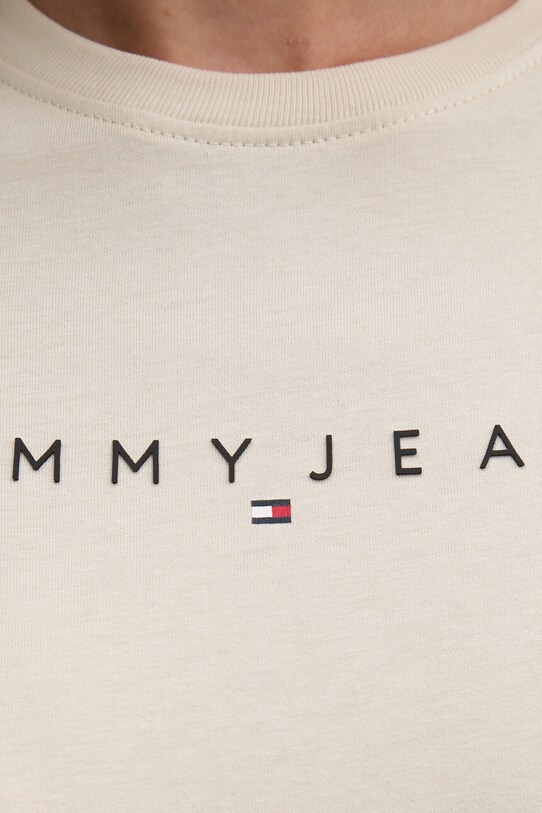 Хлопковая футболка Tommy Jeans бежевый DW0DW18398