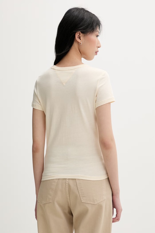 Odzież Tommy Jeans T-shirt damski bawełniany DW0DW18398 żółty