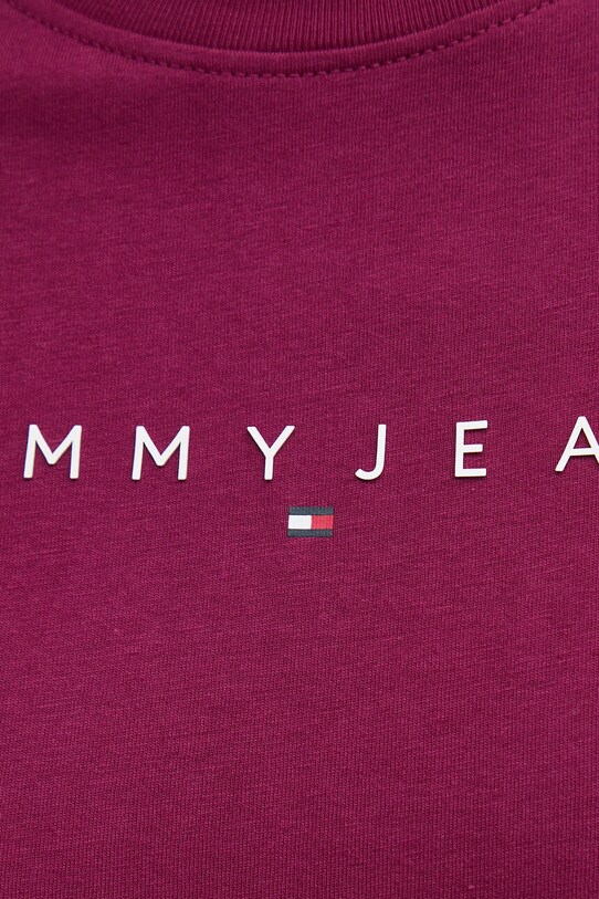 Bavlněné tričko Tommy Jeans fialová DW0DW18398