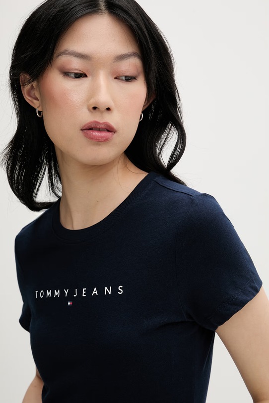 Tommy Jeans T-shirt damski bawełniany granatowy DW0DW18398