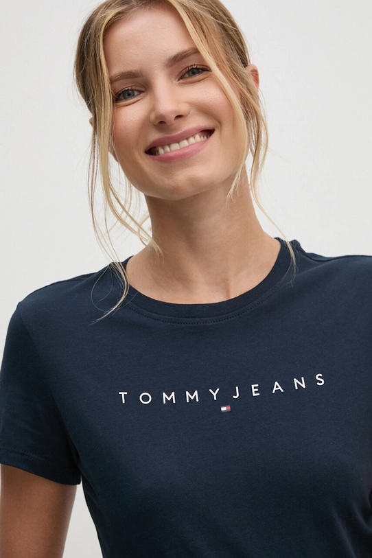 Odjeća Pamučna majica Tommy Jeans DW0DW18398 mornarsko plava