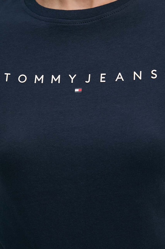 Βαμβακερό μπλουζάκι Tommy Jeans σκούρο μπλε DW0DW18398