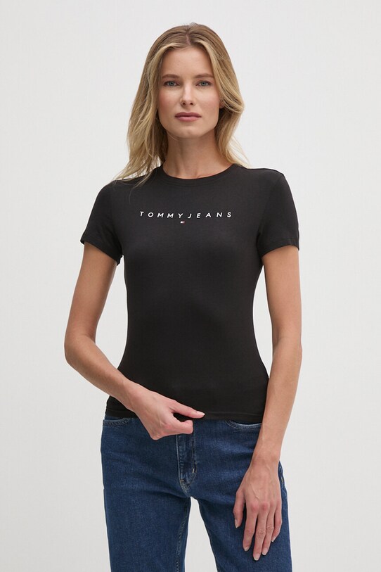 Tommy Jeans t-shirt bawełniany nadruk czarny DW0DW18398