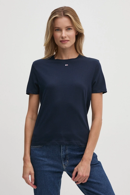 Tommy Jeans t-shirt bawełniany DW0DW18441 granatowy AW24